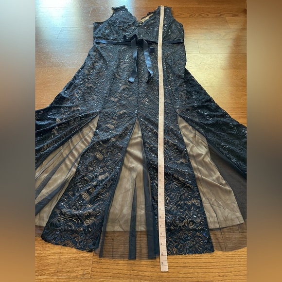NWT Candalite Navy Sequin Babydoll Mesh Maxi Dress 2X Whimsigoth Prom Formal - Picture 6 of 8
